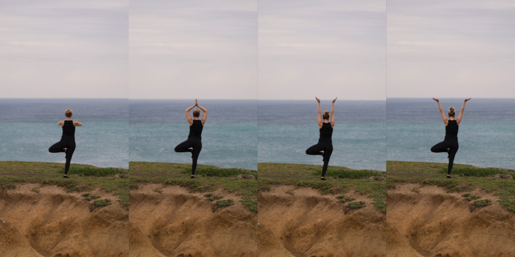 yoga, ocean, beach